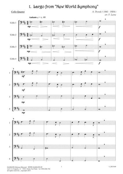 10 (Easy) Romantic Pieces for Cello Quartet image number null