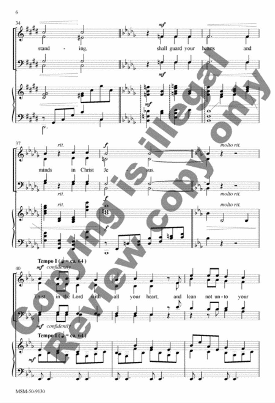 Trust In the Lord 4-Part scores gallery preview page 6