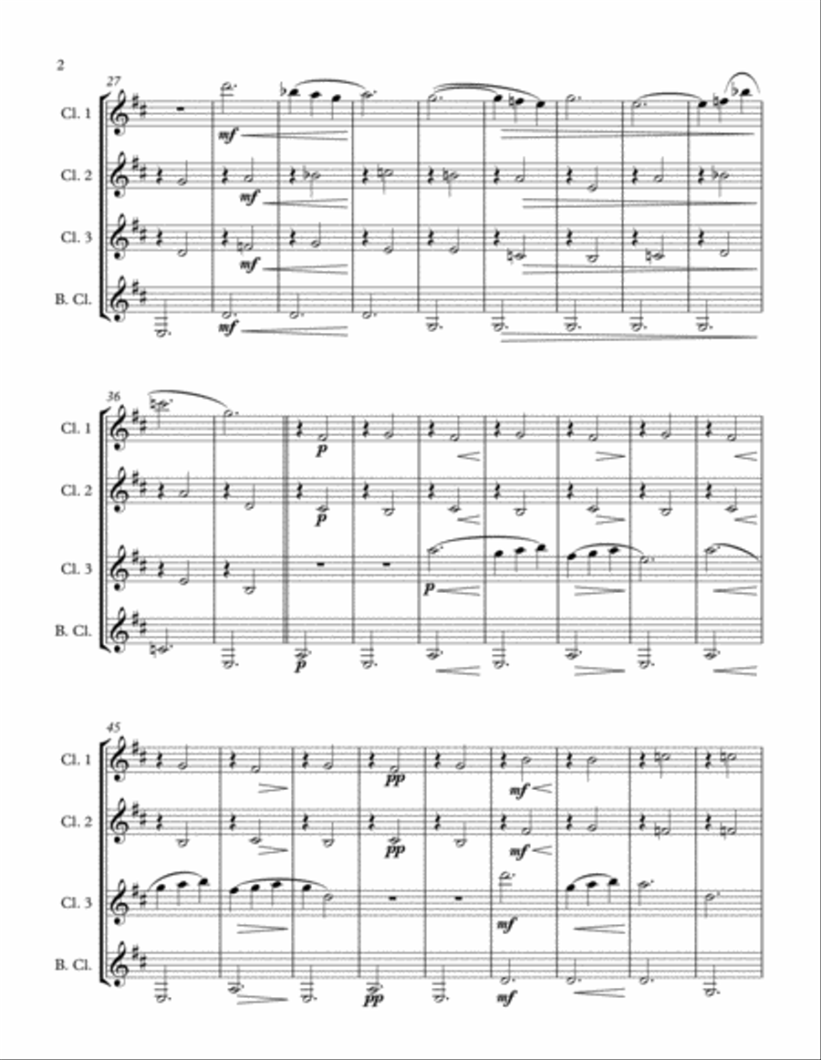 Three Gymnopedies (Clarinet Quartet) Clarinet Quartet scores gallery preview page 5