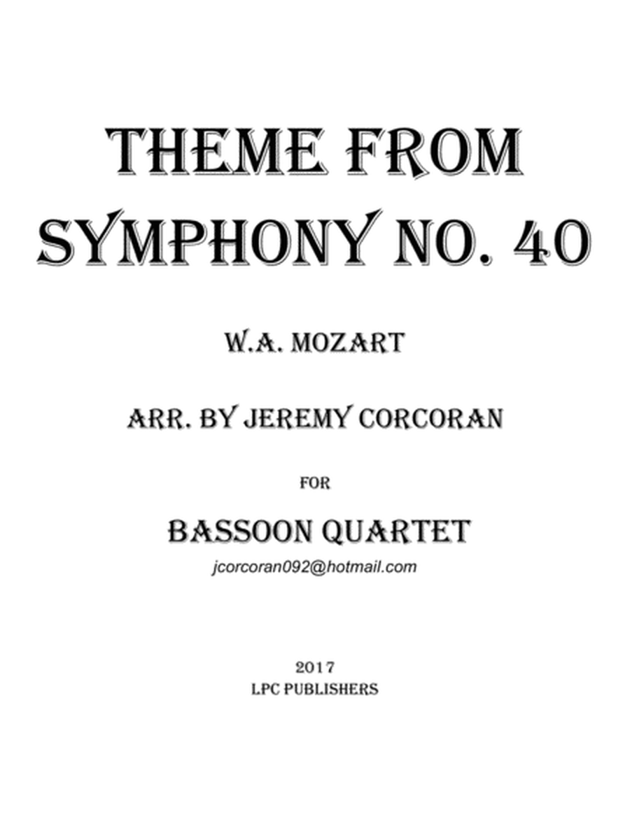 Theme from Symphony No. 40 for Bassoon Quartet image number null