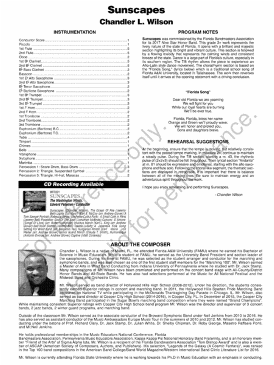 Sunscapes Concert Band scores gallery preview page 3