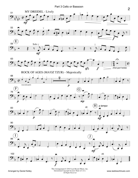 Hanukkah Medley for Piano Trio (Violin, Cello & Piano) Set of 3 Parts