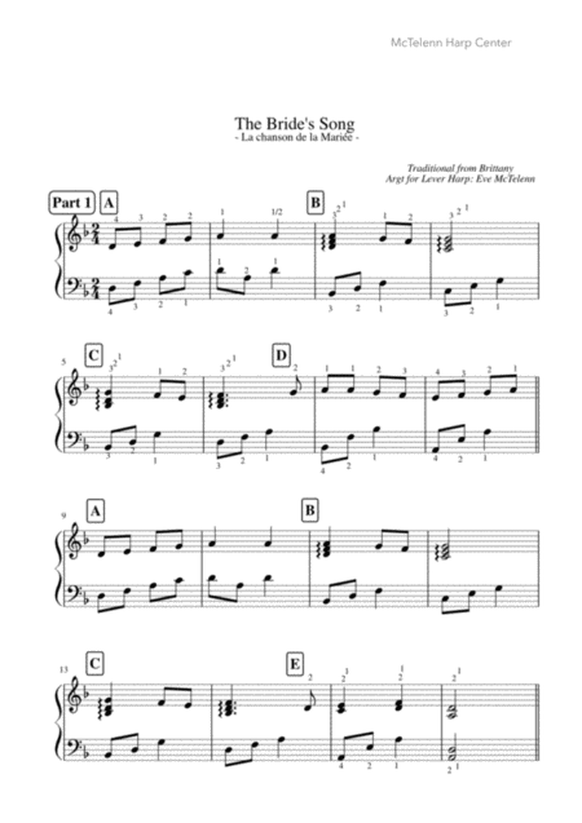 The Bride's Song ﻿- Video Course Link + Fingerings Booklet for Lever Harp - By Eve McTelenn -  Beginners Level