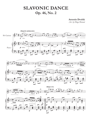 Slavonic Dance Op. 46 No. 2 for Clarinet and Piano