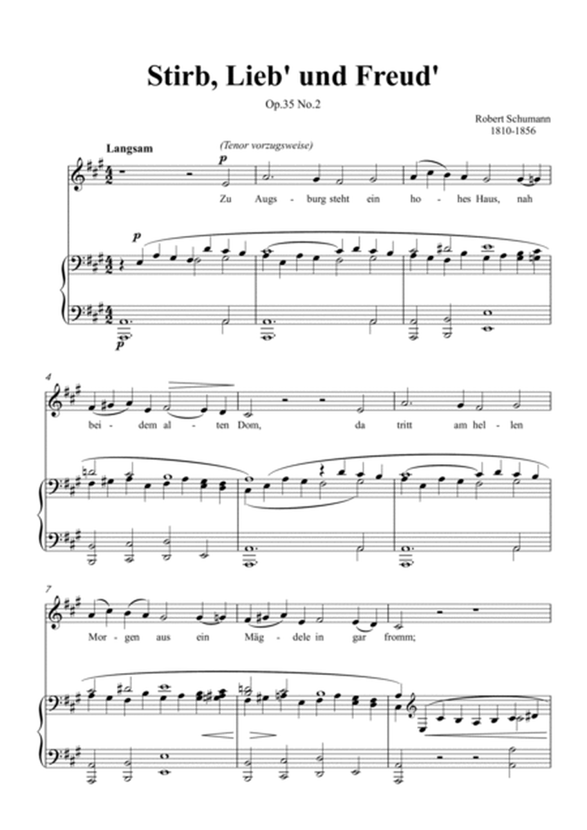 Schumann-Stirb, Lieb' und Freud',Op.35 No.2 in A Major