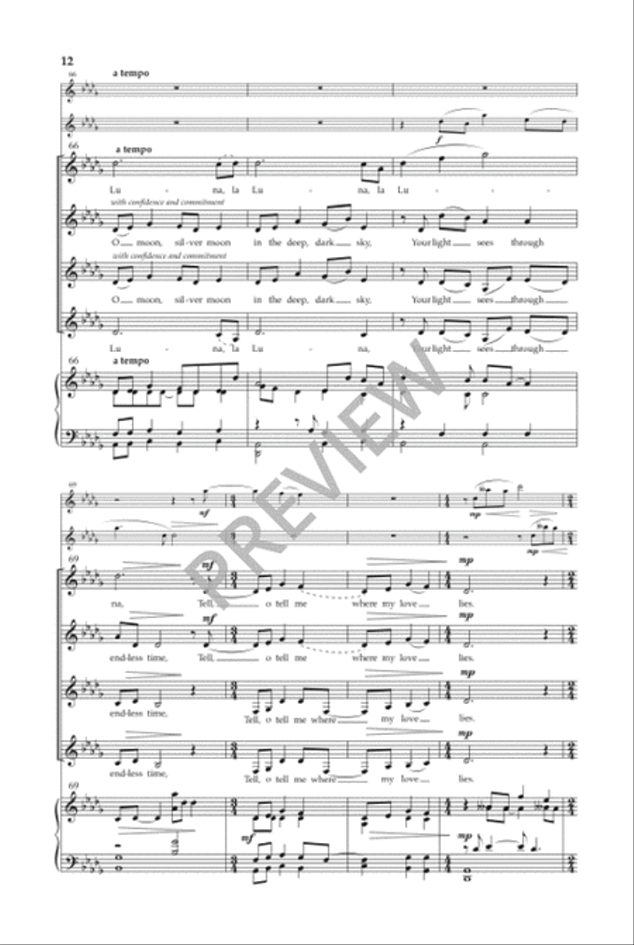 Song to the Moon (SSAA) Song to the Moon (SSAA) SSAA scores gallery preview page 13