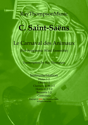 Book cover for Saint-Saëns: Le Carnaval des Animaux (A Selection of pieces from) - symphonic winds