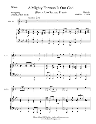 A MIGHTY FORTRESS IS OUR GOD (Duet – Alto Sax and Piano/Score and Parts)