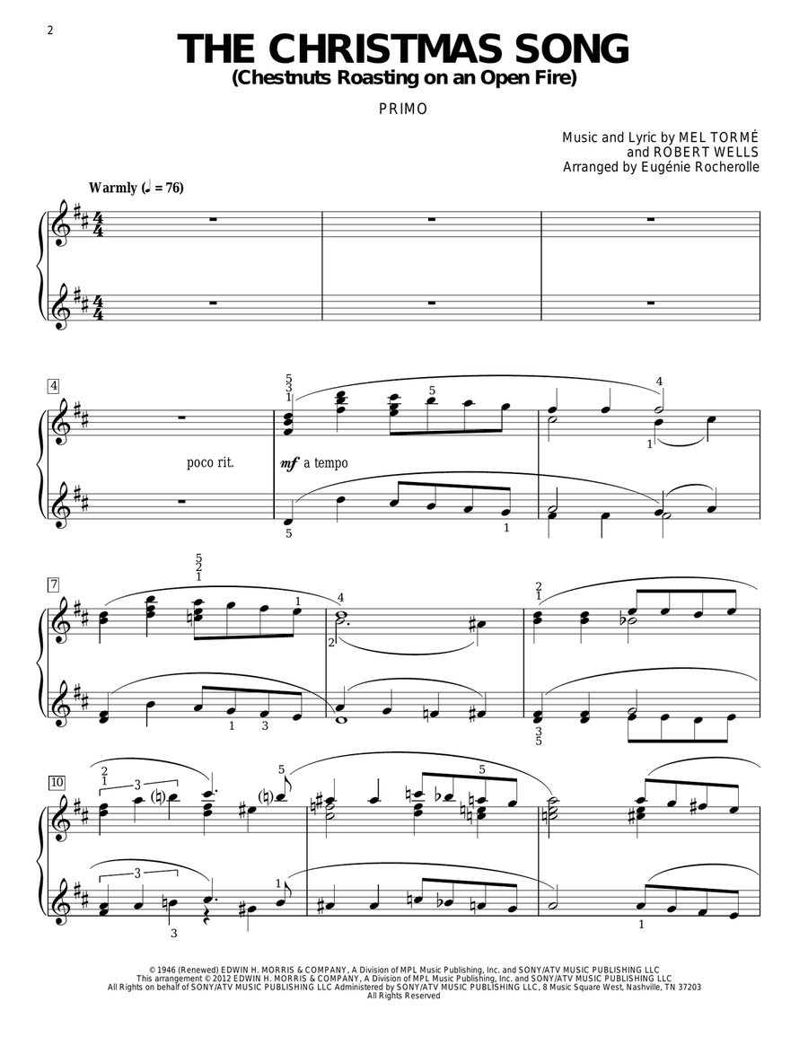The Christmas Song (Chestnuts Roasting On An Open Fire) Piano Duet scores gallery preview page 2