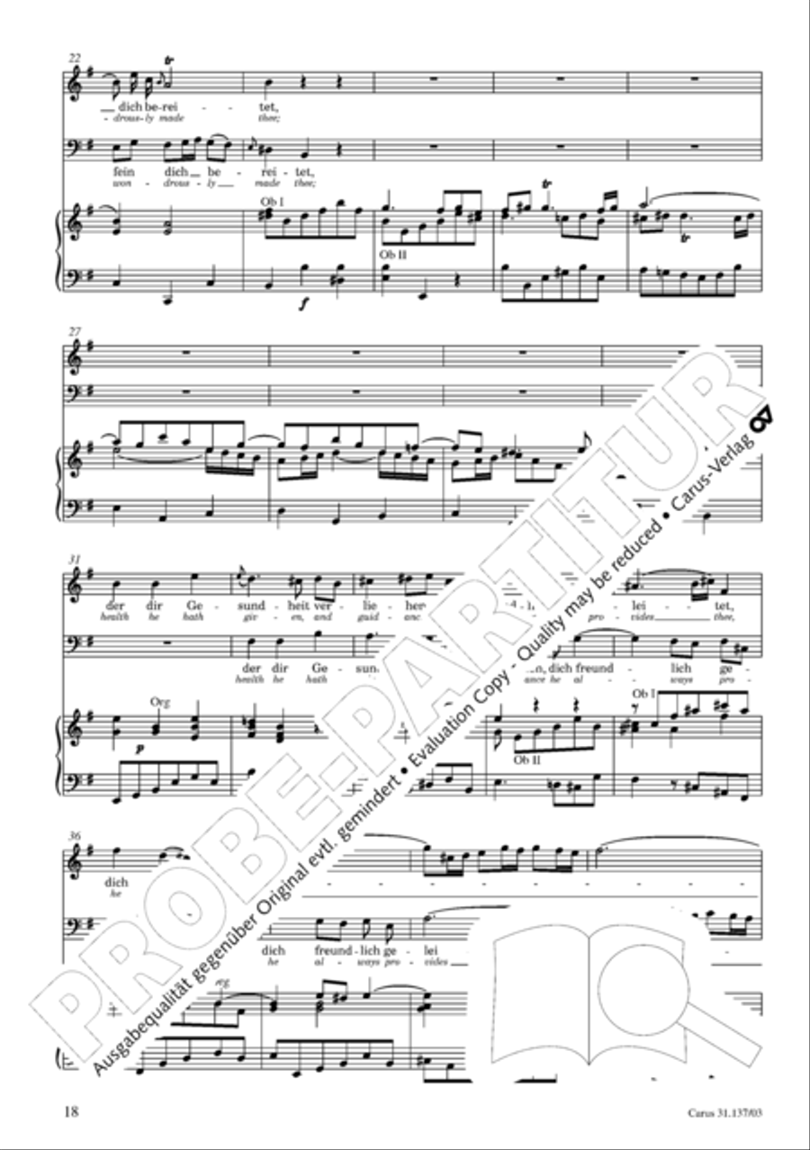Praise ye, Almighty God, King and our ruler exalted (Lobe den Herren, den machtigen Konig der Ehren) ATB scores gallery preview page 19