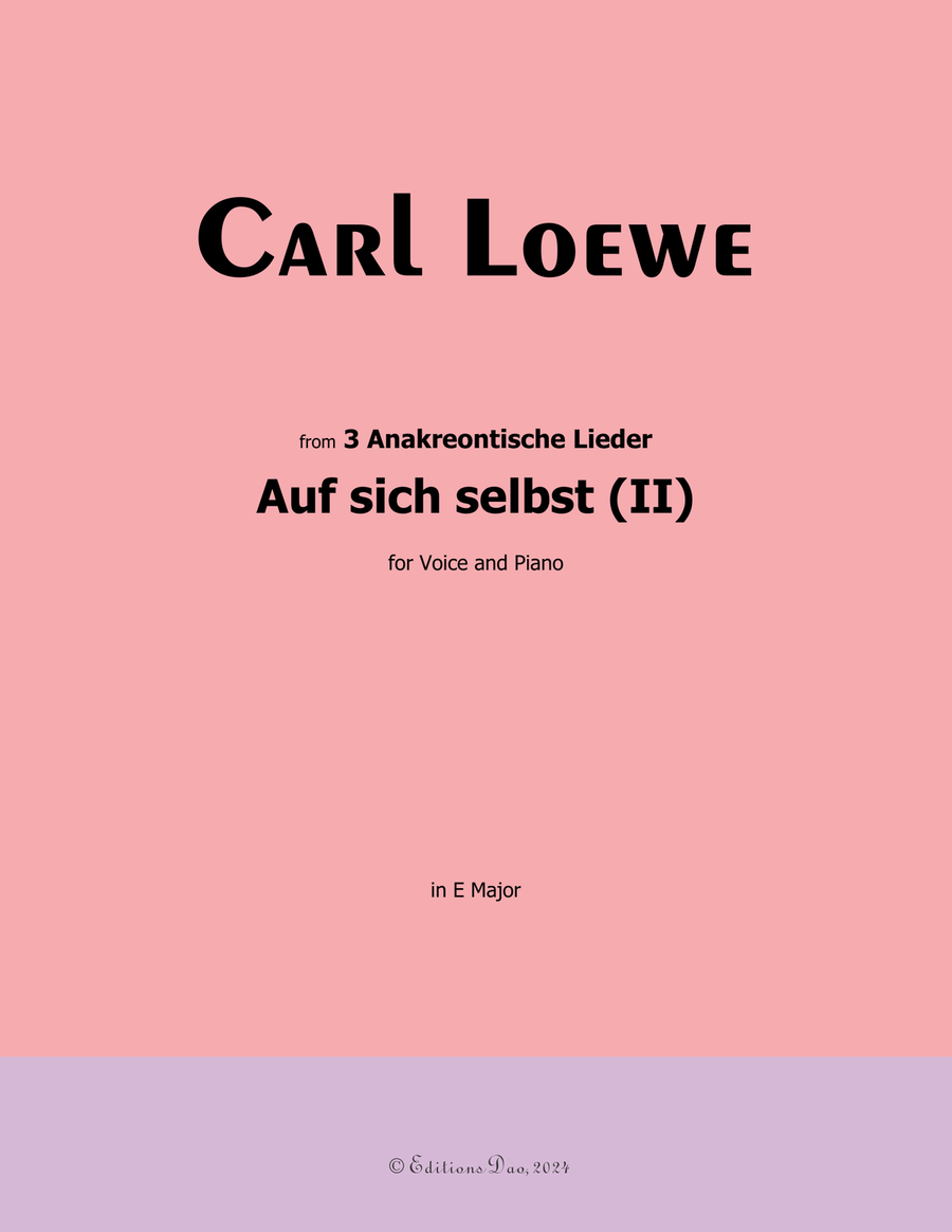 Auf sich selbst(II), by Carl Loewe, in E Major Voice scores gallery preview page 1