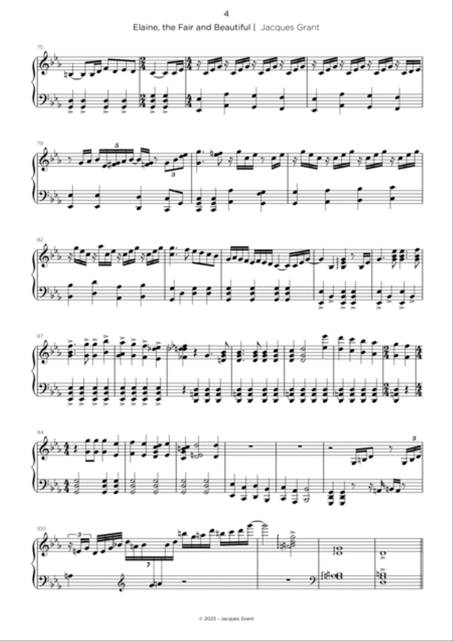 Elaine, the fair and beautiful Piano Solo scores gallery preview page 4
