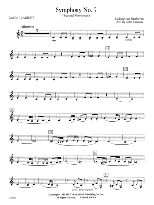 Symphony No. 7 (Second Movement): 2nd B-flat Clarinet