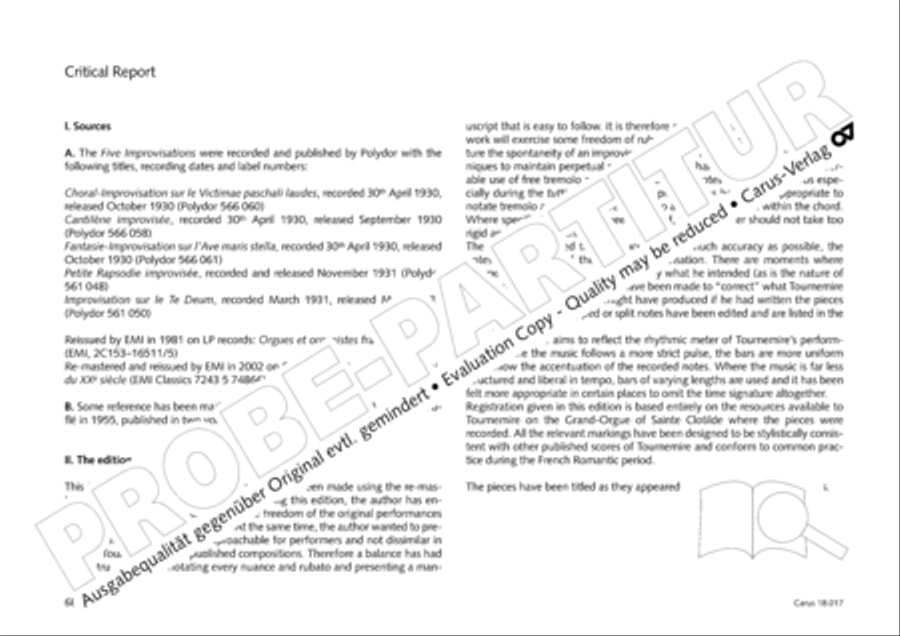 Tournemire: Funf Improvisationen fur Orgel solo Organ Solo scores gallery preview page 68