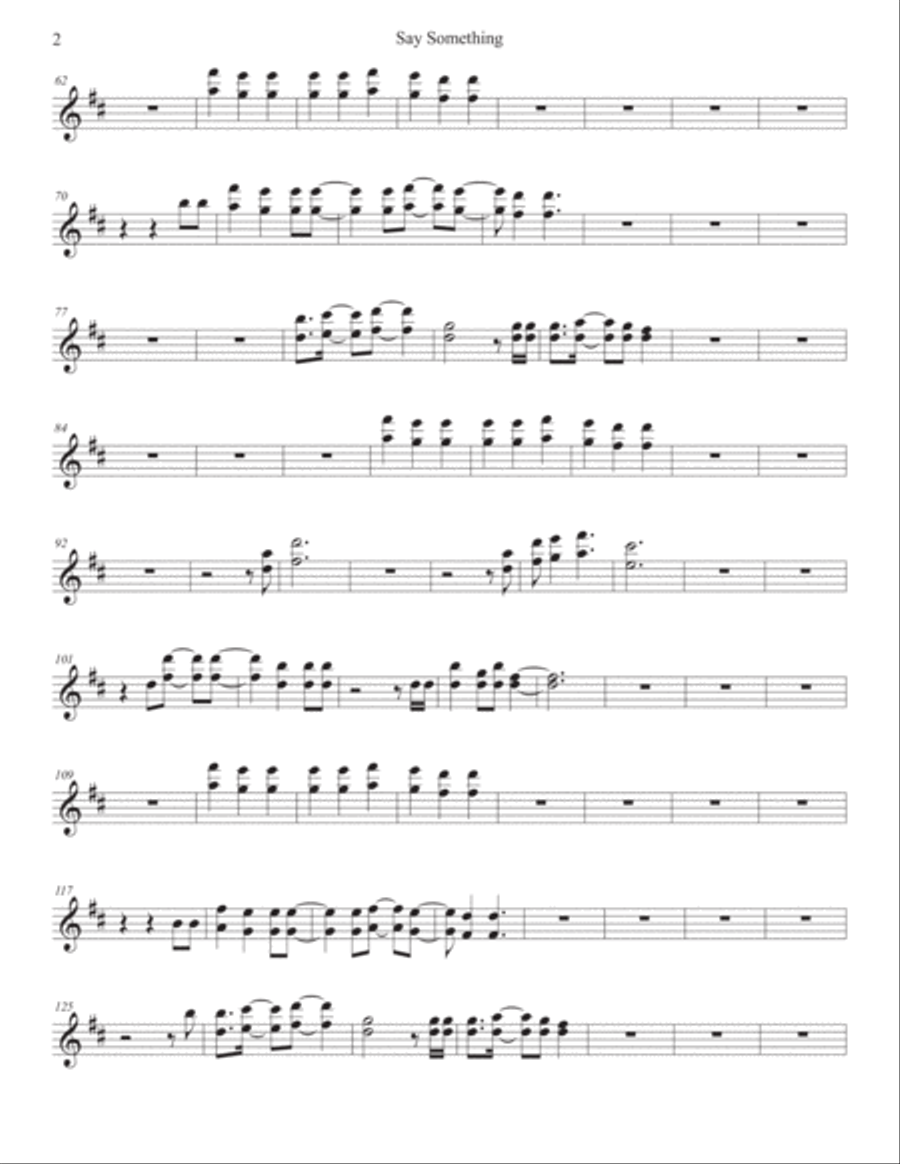 Say Something Alto Saxophone scores gallery preview page 2