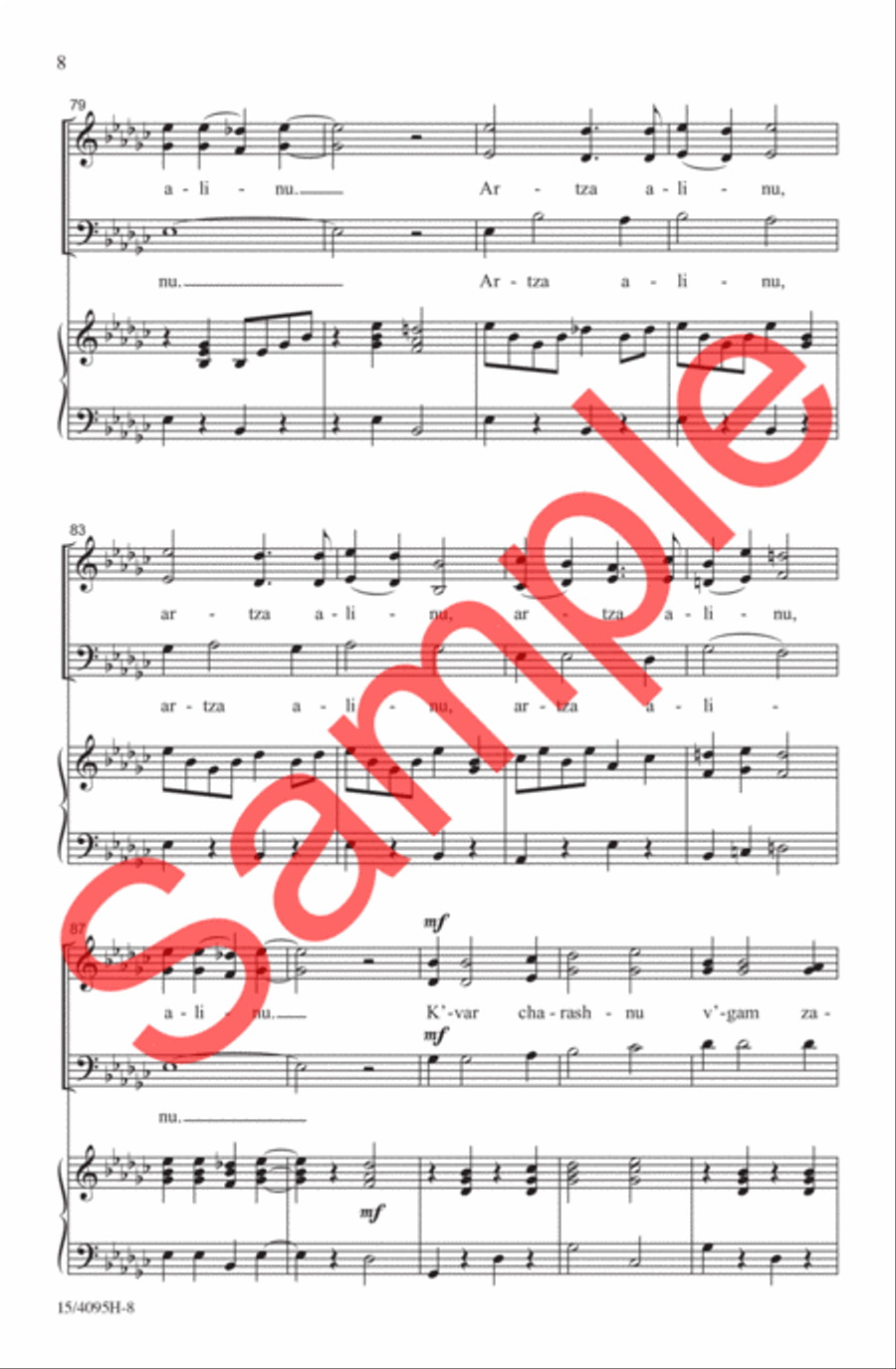 Artza Alinu 3-Part scores gallery preview page 8