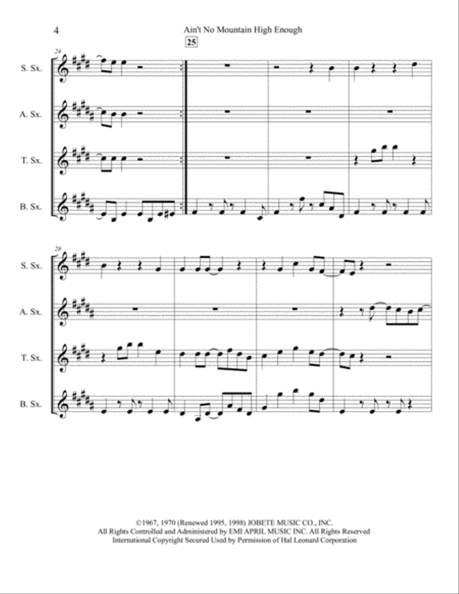 Ain't No Mountain High Enough Woodwind Quartet scores gallery preview page 5