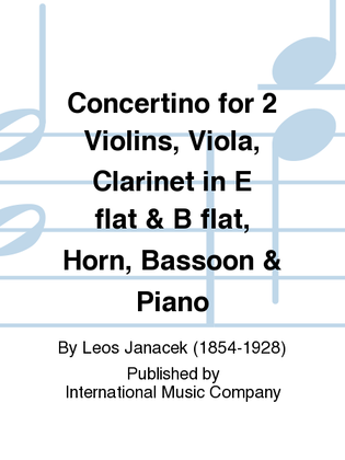 Book cover for Concertino For 2 Violins, Viola, Clarinet In E Flat & B Flat, Horn, Bassoon & Piano