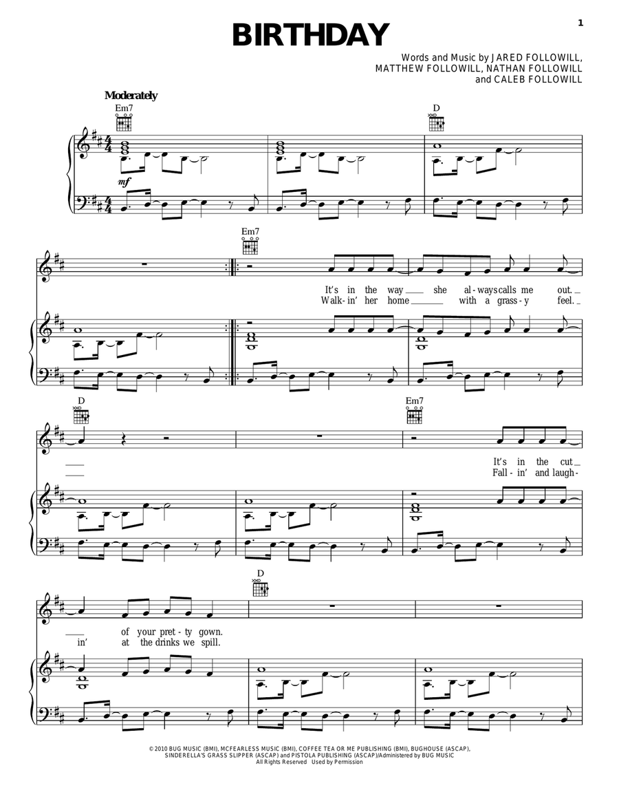 Birthday Piano, Vocal, Guitar scores gallery preview page 1