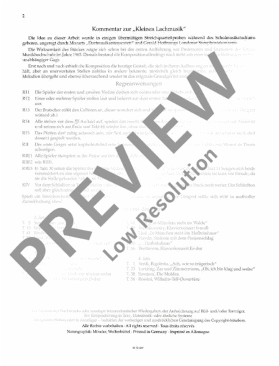 Eine kleine Lachmusik String Quartet scores gallery preview page 3