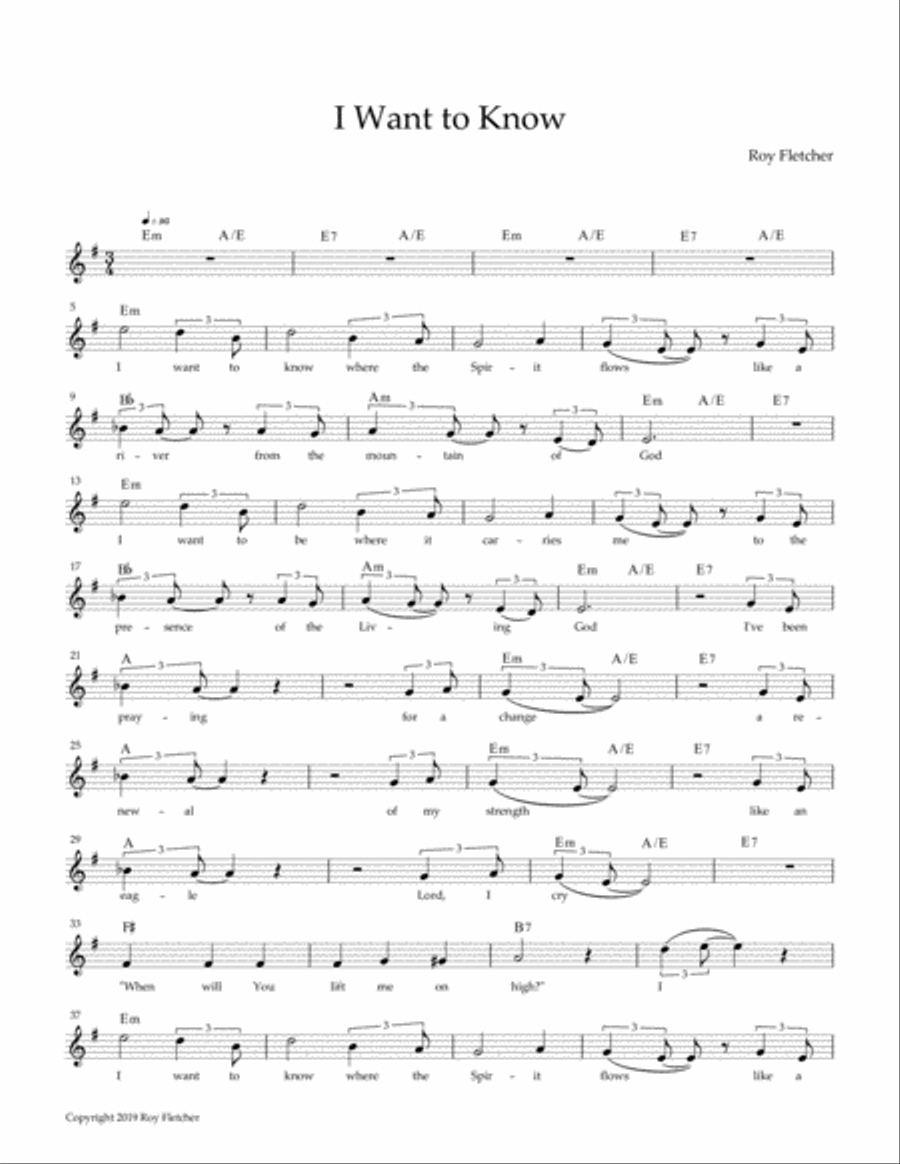 I Want to Know I Want to Know Voice Solo scores gallery preview page 1