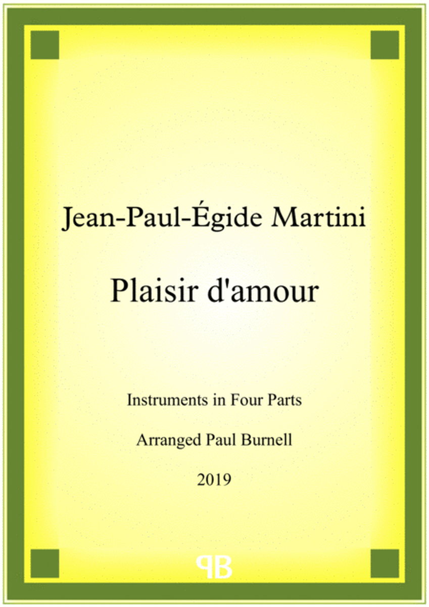Plaisir d'amour, arranged for instruments in four parts image number null