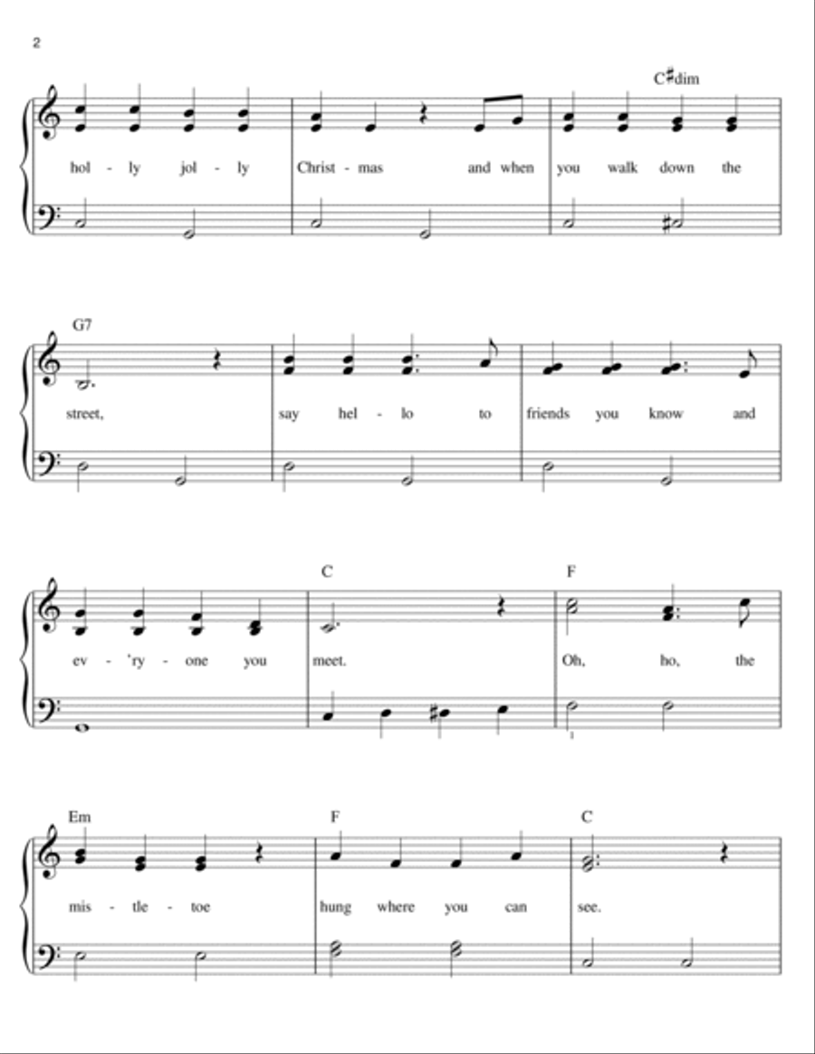 A Holly Jolly Christmas A Holly Jolly Christmas Easy Piano scores gallery preview page 2