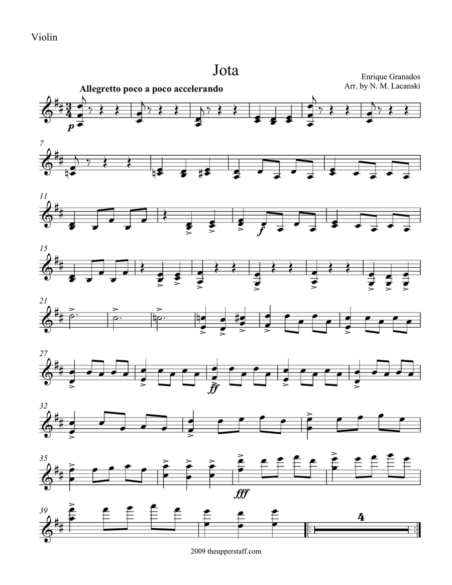 Jota Jota Violin Solo scores gallery preview page 1