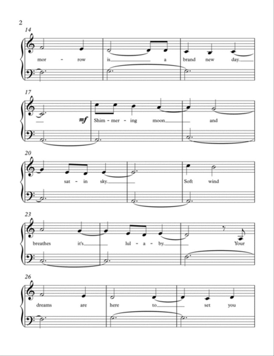 Maddie's Lullaby Easy Piano scores gallery preview page 2
