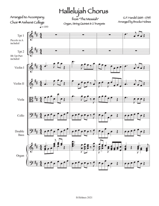 Hallelujah Chorus from "The Messiah" Organ, String Quintet & 2 Trumpets