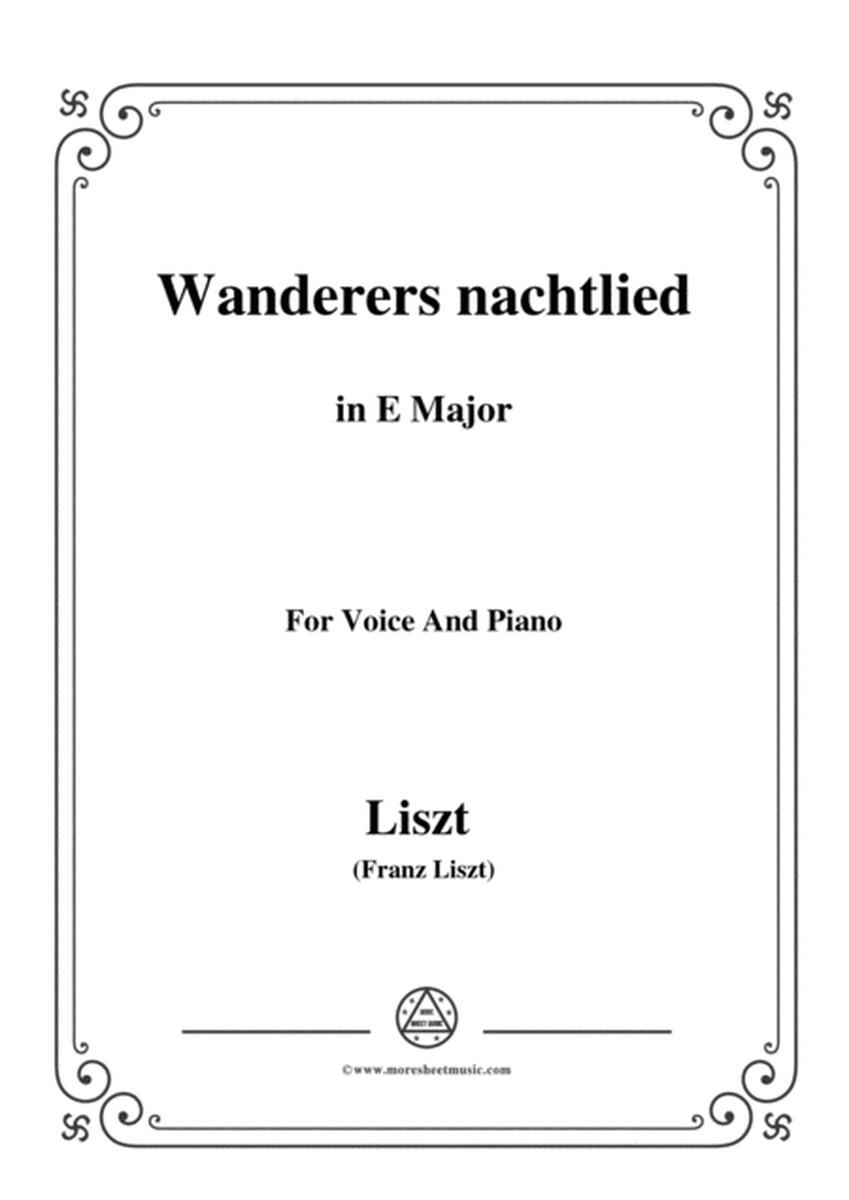 Liszt-Wanderers nachtlied in E Major,for Voice and Piano image number null