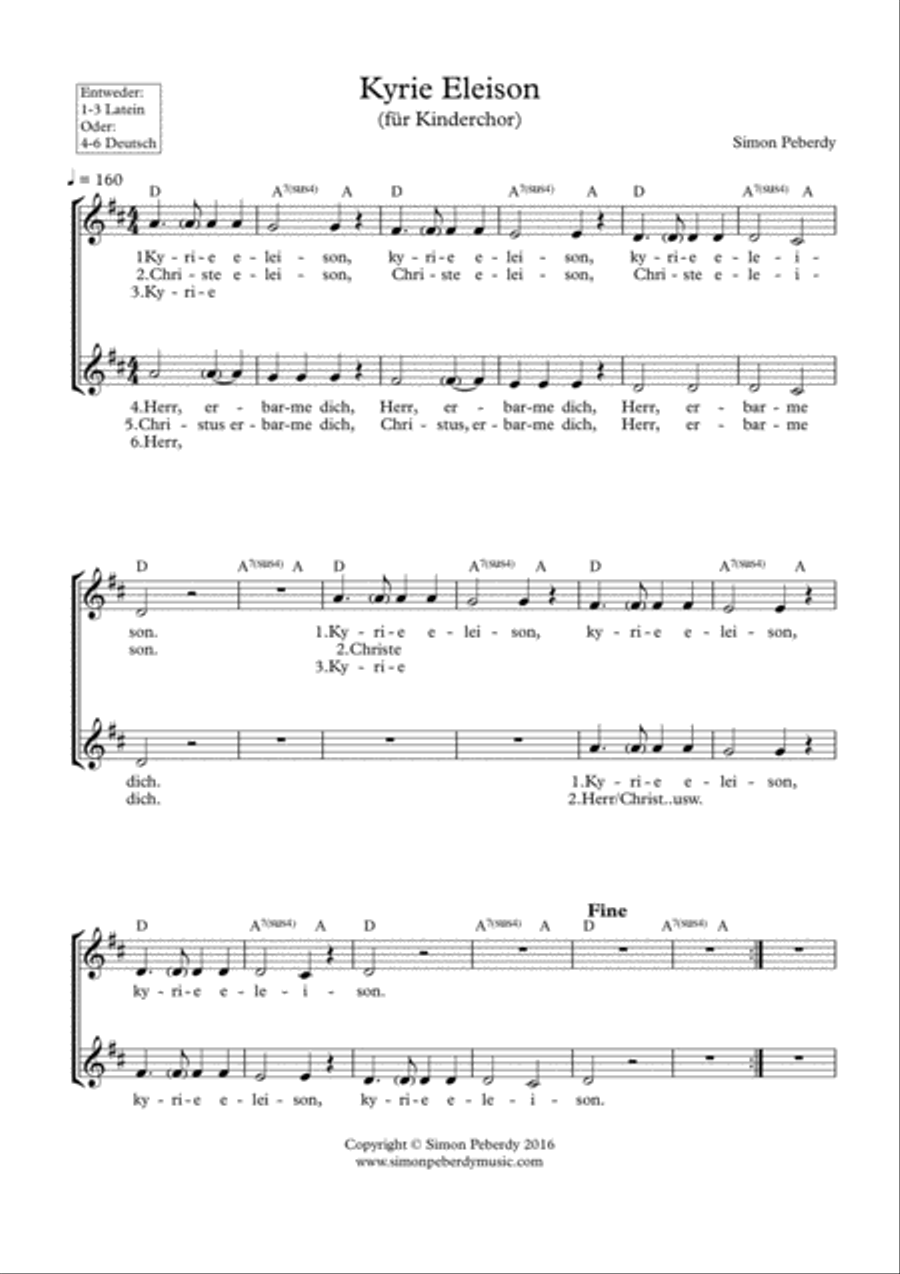 Kleine Messe für Kinderchor (rhythmical mass for children's choir) SA scores gallery preview page 6