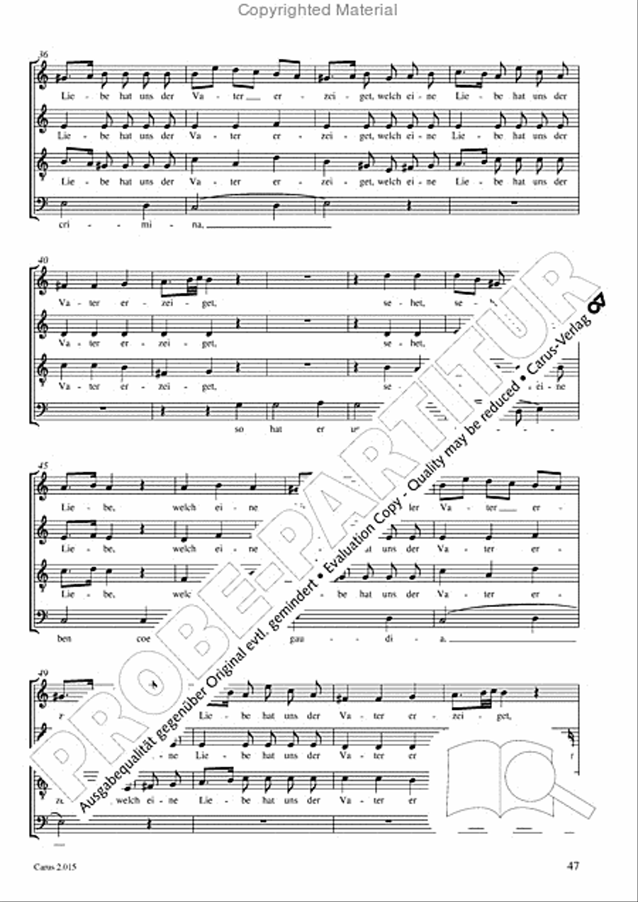 Carl Philipp Emanuel Bach & Gottfried August Homilius. Motets and Choruses Choir scores gallery preview page 49