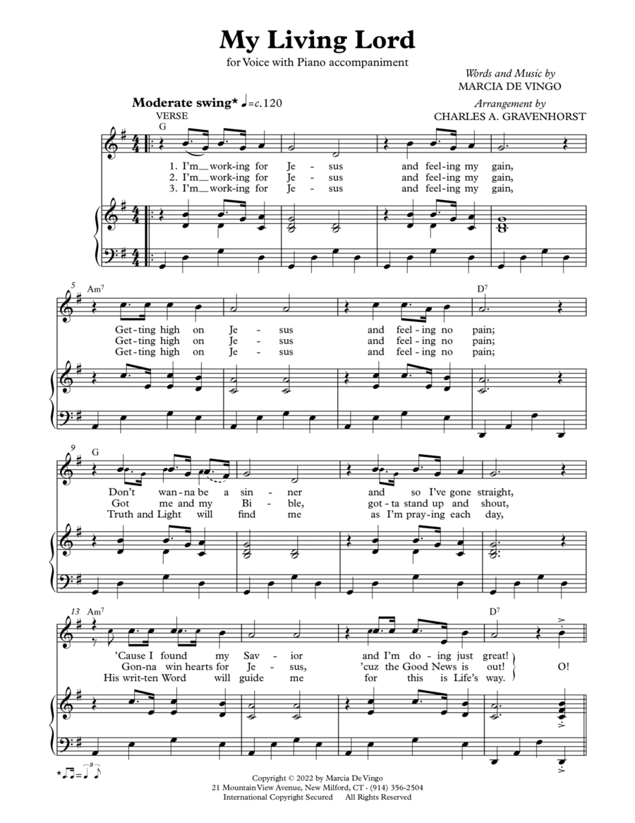 My Living Lord Piano, Vocal, Guitar scores gallery preview page 1