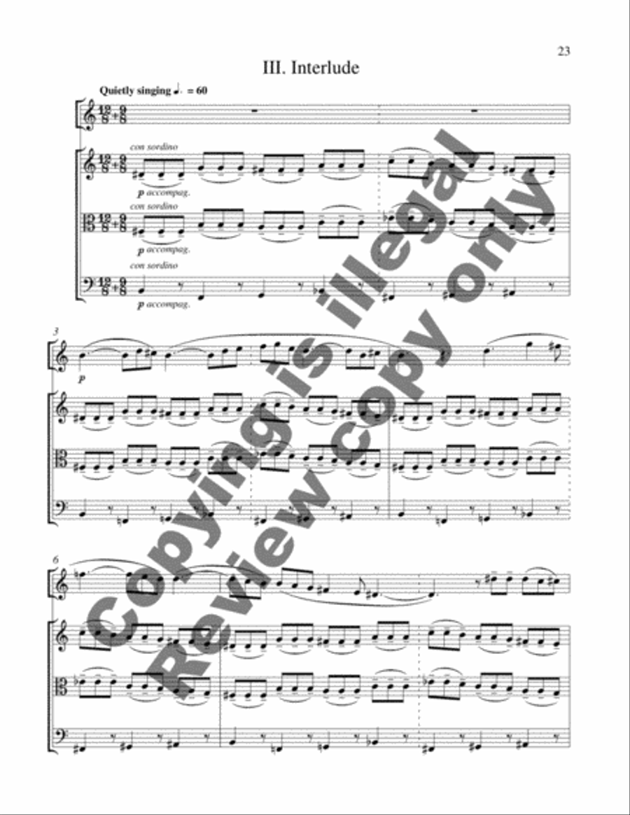 Quartet for Oboe and String Trio Oboe scores gallery preview page 10