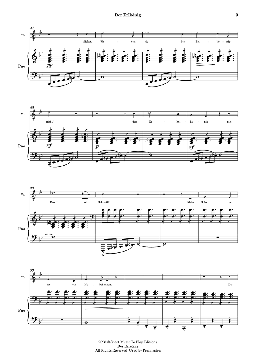 Der Erlkönig by Schubert - Voice and Piano - Original Key (Full Score and Parts) Piano, Vocal scores gallery preview page 4