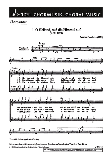 O Heiland Reiss Die Himmel Chorus