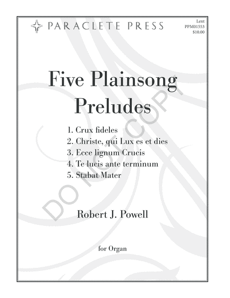 Five Plainsong Preludes for Organ