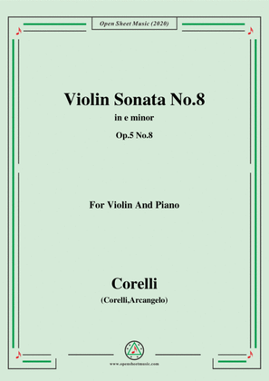 Corelli-Violin Sonata No.8 in e minor,Op.5 No.8,for Vioin&Piano