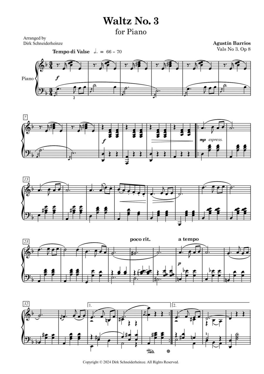 Waltz No. 3 Piano scores gallery preview page 1