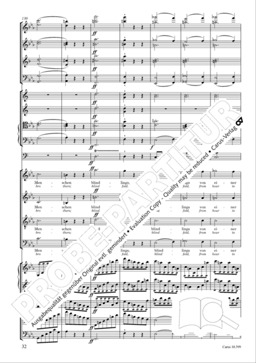 Schicksalslied, Op. 54 4-Part scores gallery preview page 33
