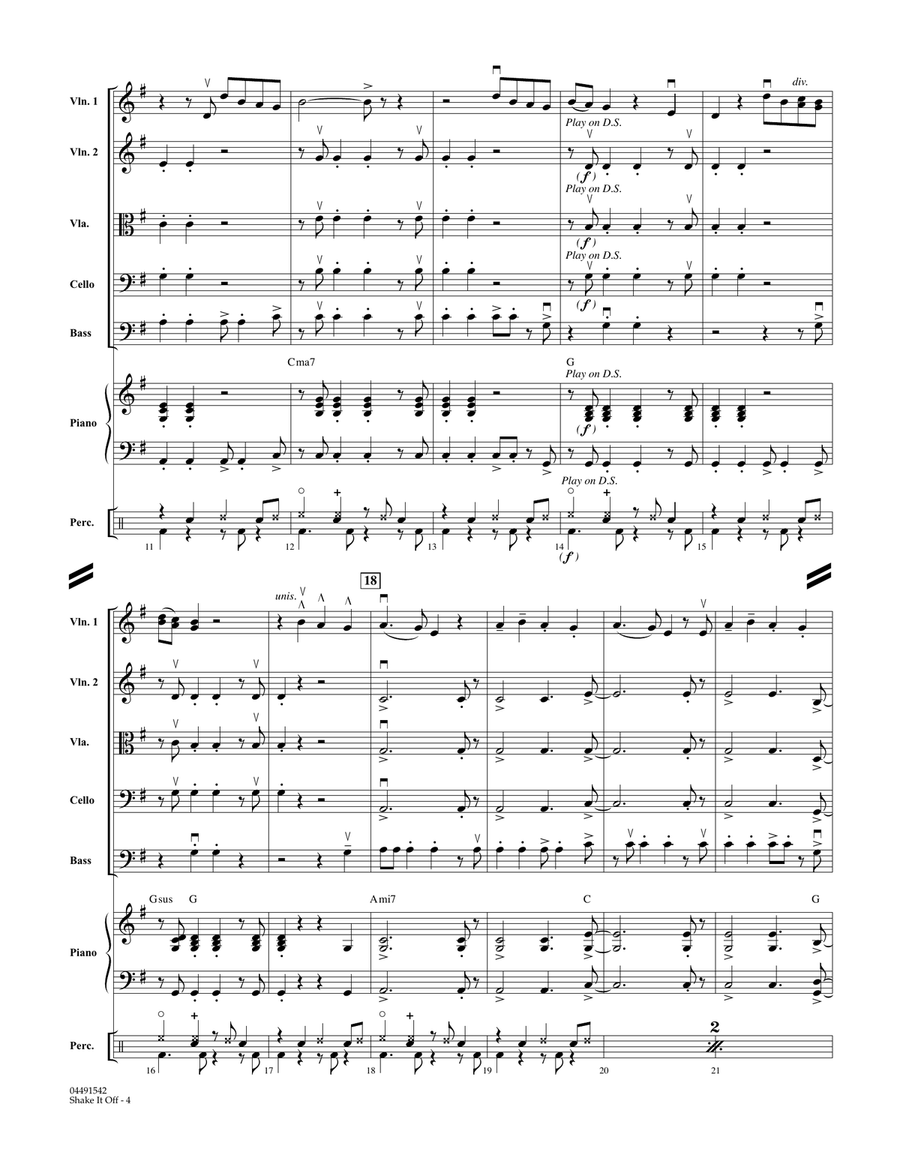 Shake It Off - Conductor Score (Full Score) String Orchestra scores gallery preview page 3