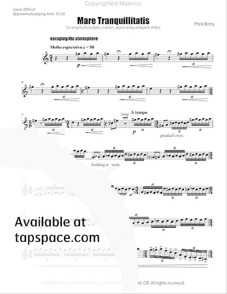 Mare Tranquillitatis Percussion scores gallery preview page 6