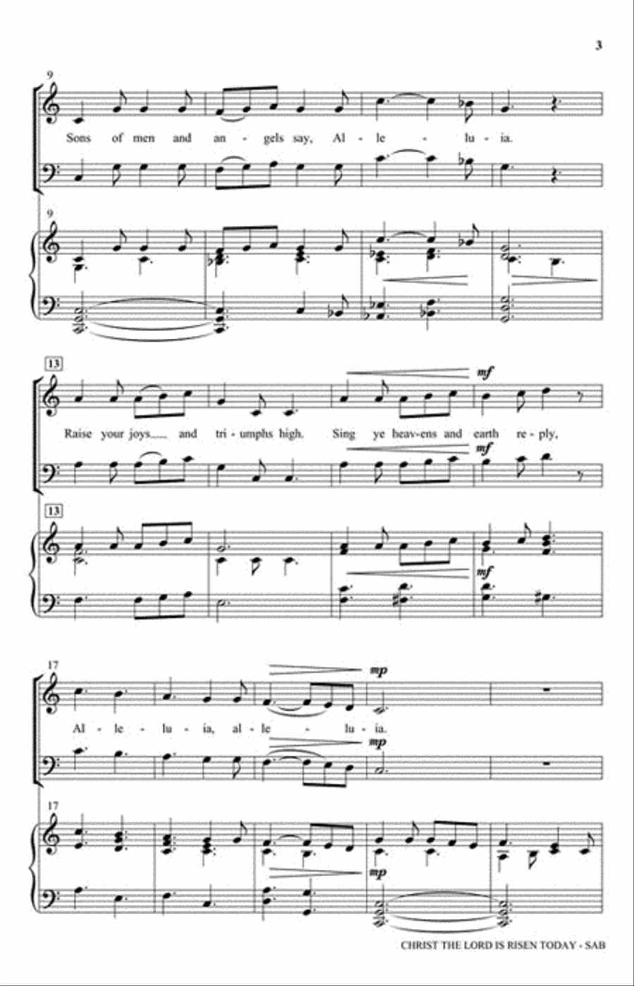 Christ the Lord Is Risen Today 3-Part scores gallery preview page 3