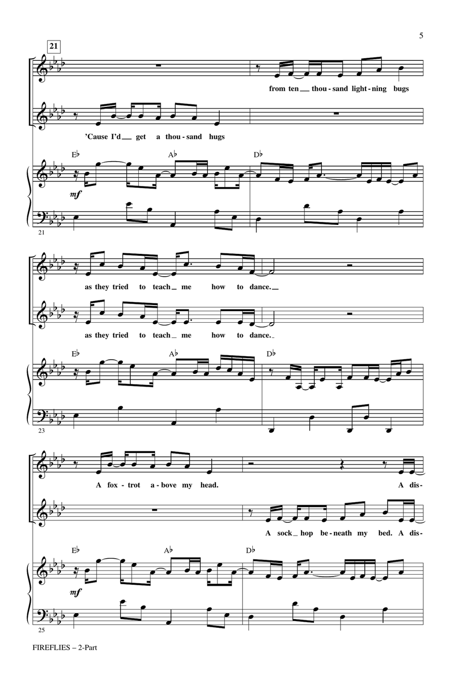 Fireflies (arr. Mark Brymer) 2-Part scores gallery preview page 4