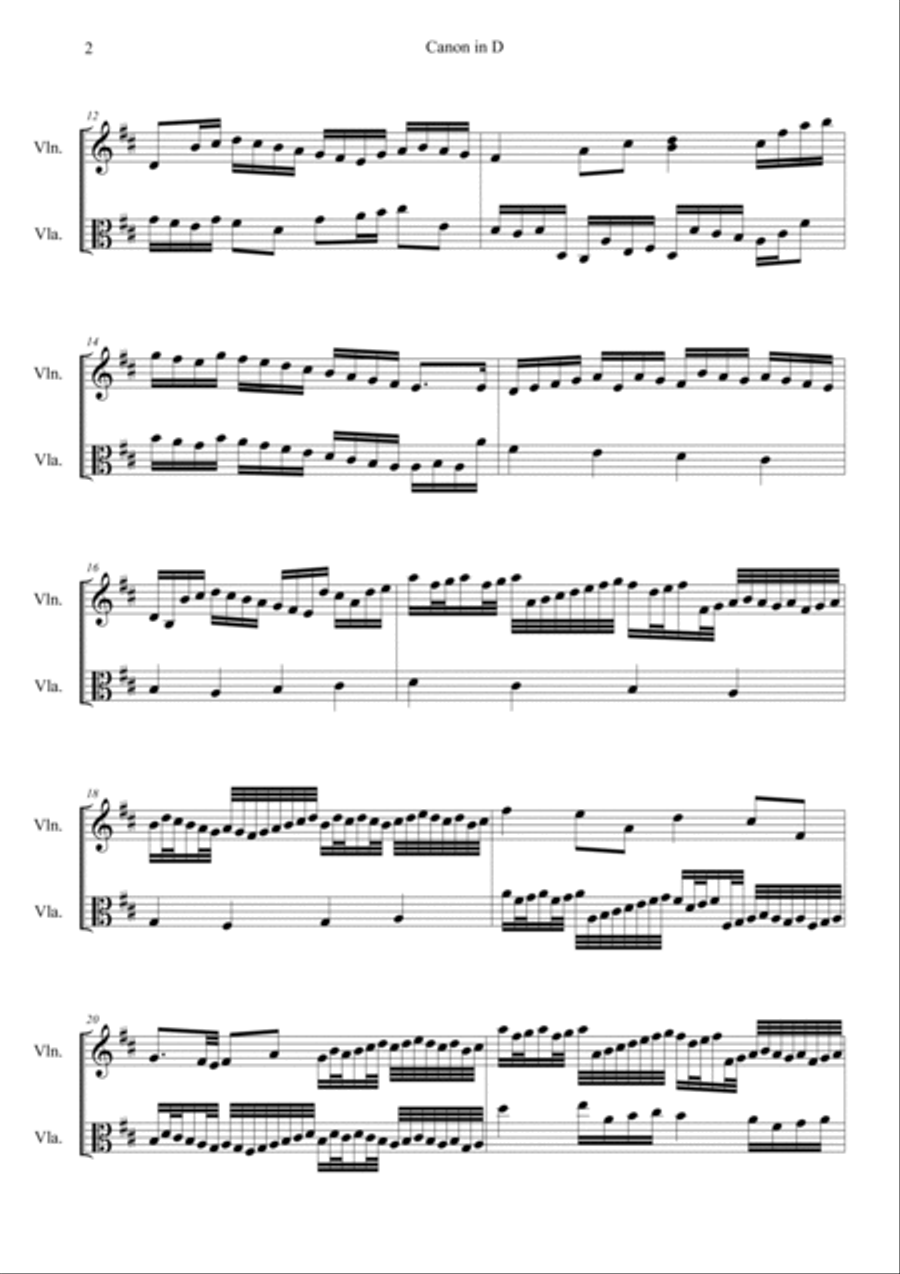 Canon in D (Hard Version) String Duet scores gallery preview page 2