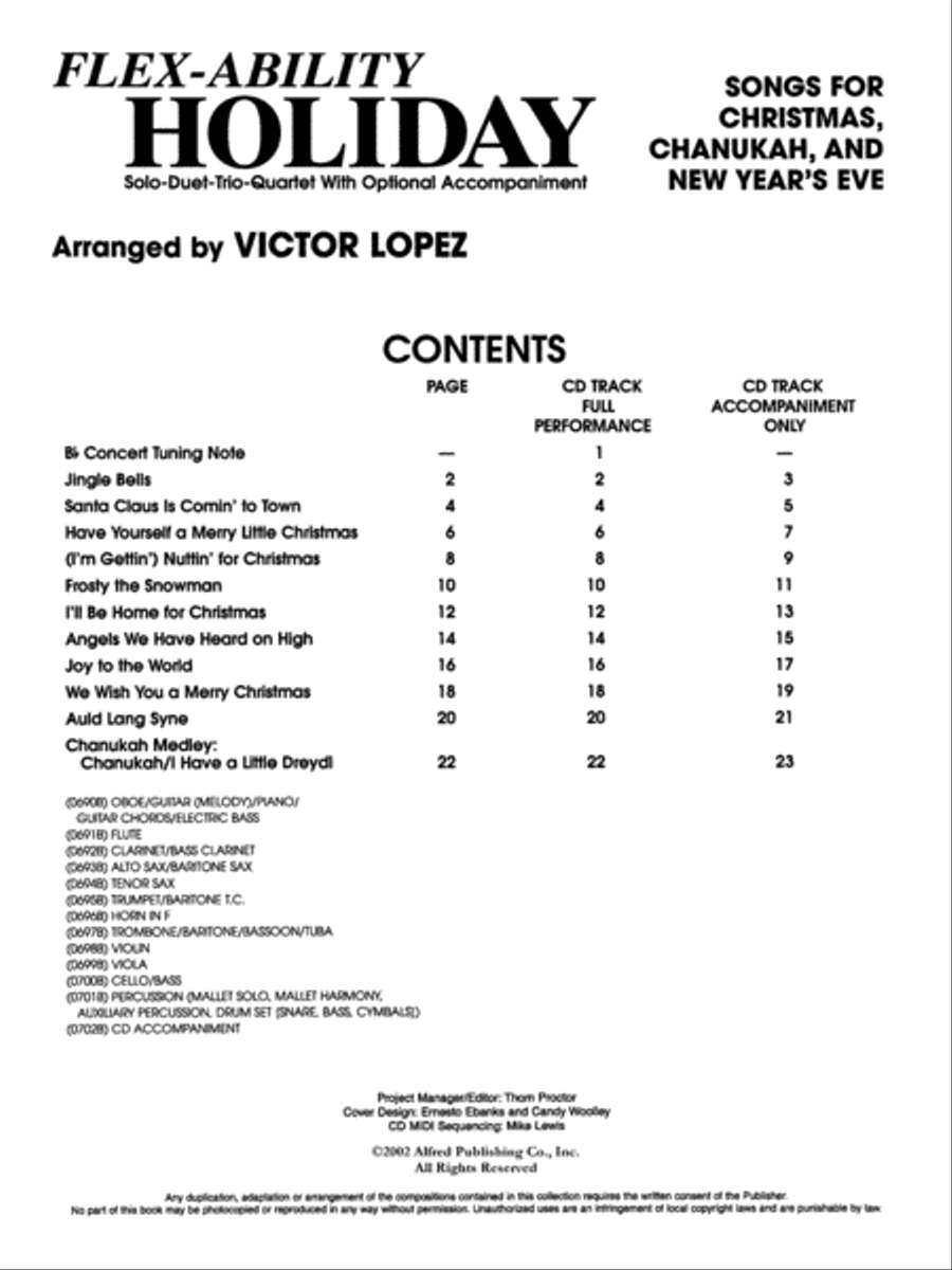 Flex-Ability Holiday -- Solo-Duet-Trio-Quartet with Optional Accompaniment Small Ensemble scores gallery preview page 2
