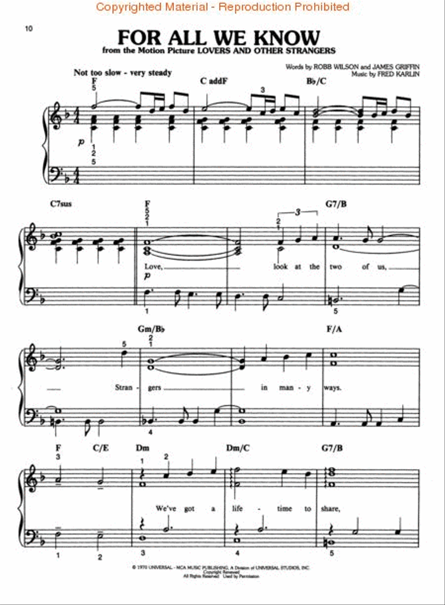 Best of Carpenters Easy Piano scores gallery preview page 3
