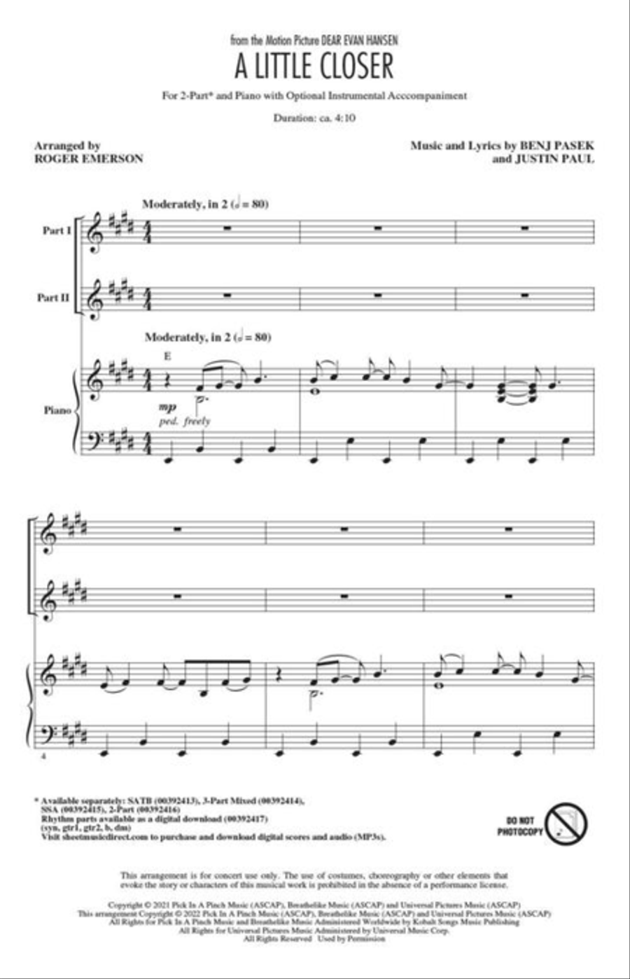 A Little Closer A Little Closer 2-Part scores gallery preview page 3