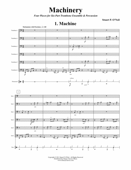 Machinery, Four Pieces for 6-part Trombone Ensemble & Percussion image number null
